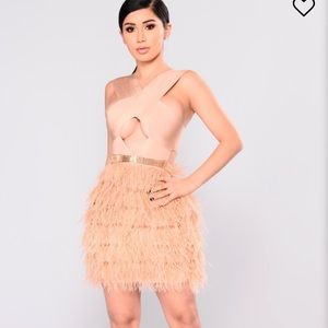Feather bandage dress